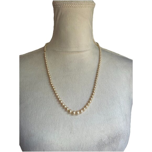 Vintage 1960s Marvella Faux Pearl Rope Necklace Signed - Picture 1 of 8